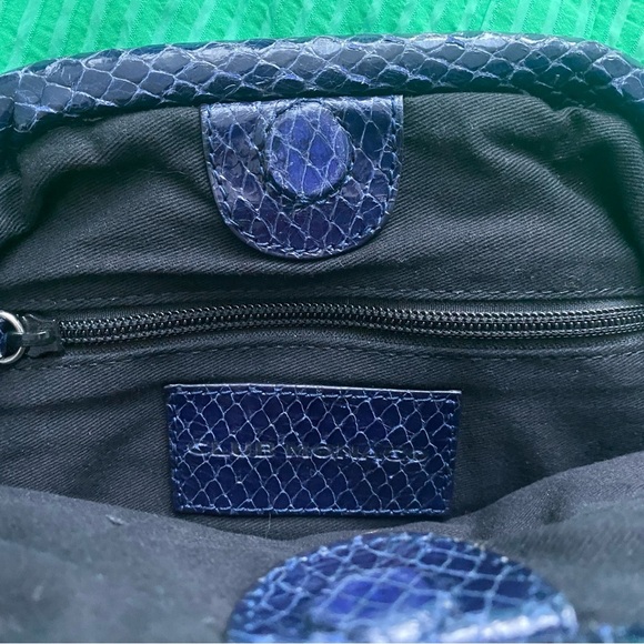 Club Monaco Leather Clutch, snakeskin finish, rich blue - Picture 2 of 10